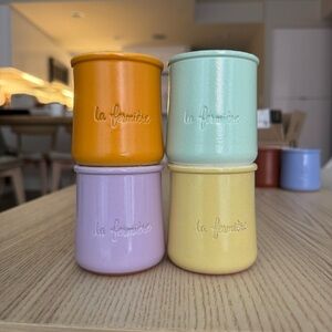 Limited edition pastel La Fermiere yogurt pots